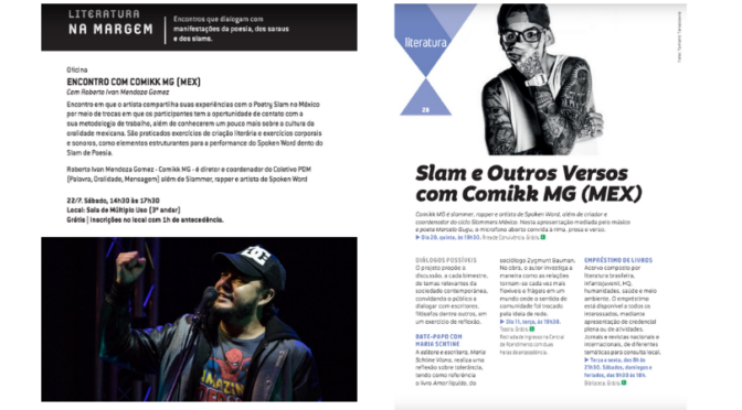 Viajes eslameros: Comikk MG y el poetry slam de Sao Paulo, Brasil